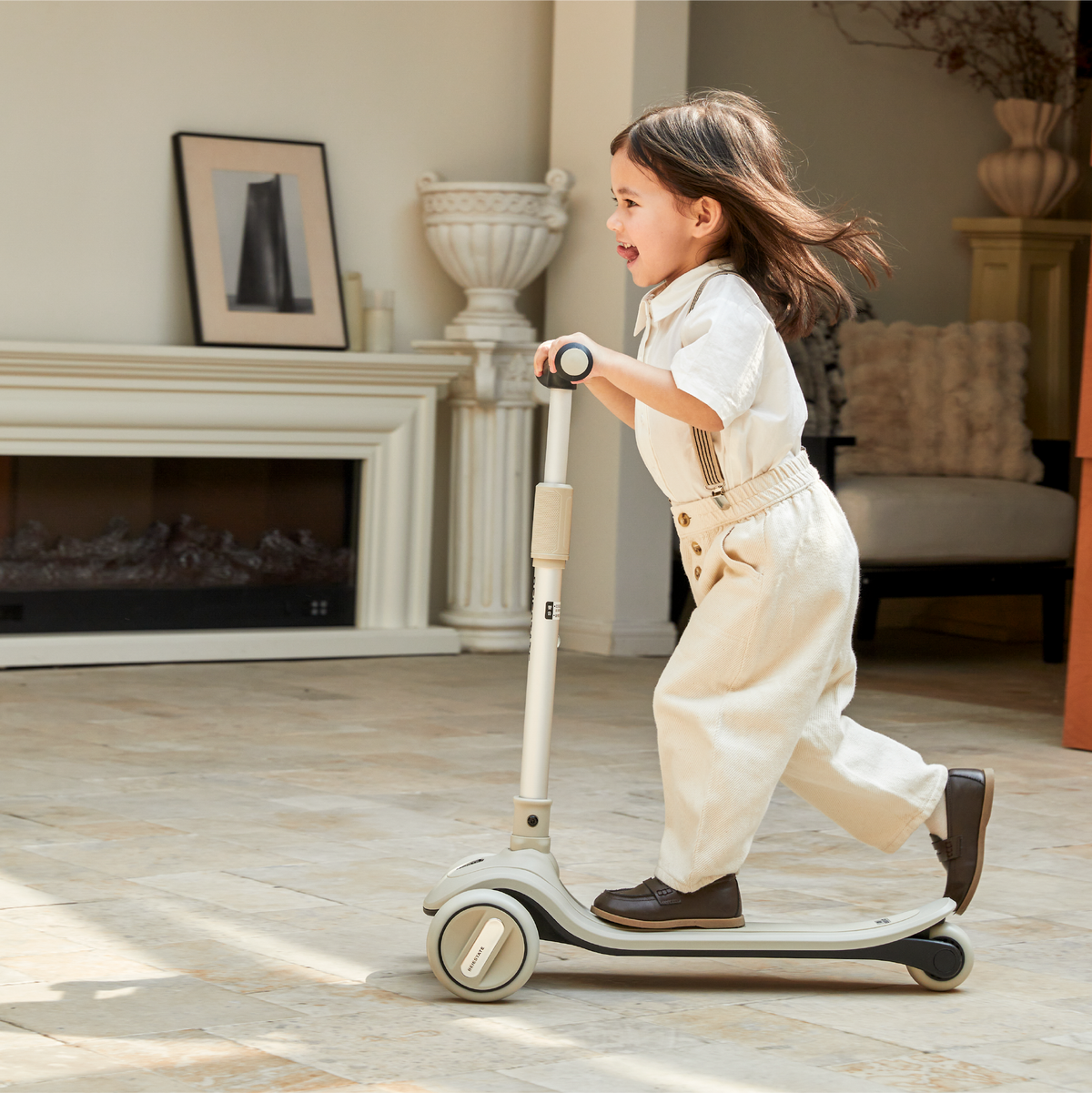 BEIESTATE 2-in-1 Aesthetic Foldable Scooter for Ages 1-8