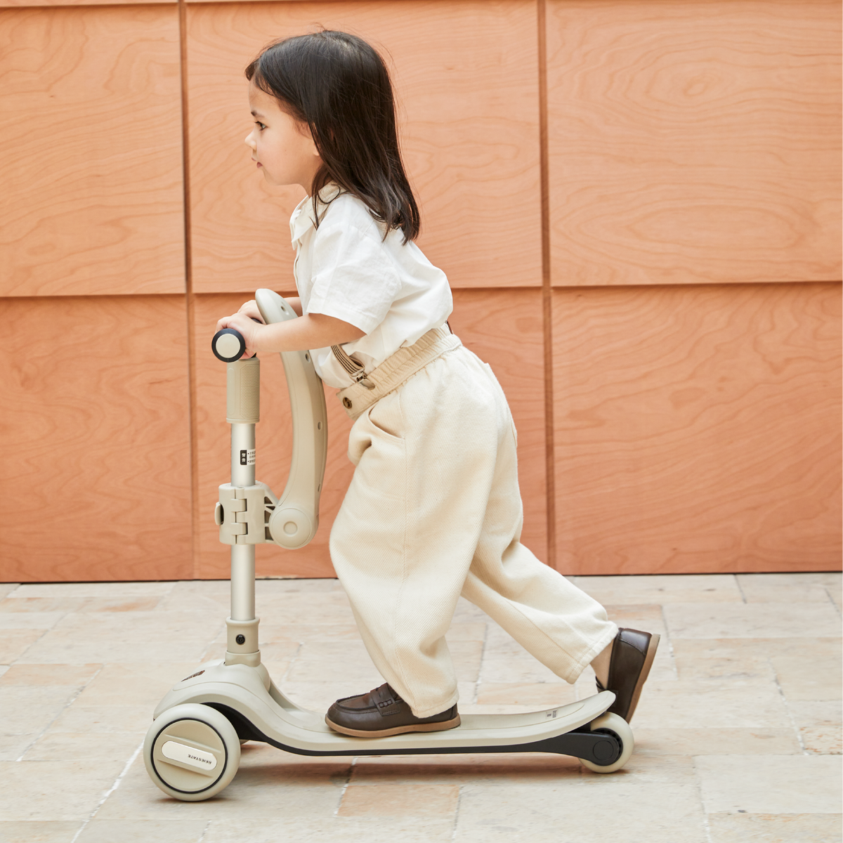BEIESTATE 2-in-1 Aesthetic Foldable Scooter for Ages 1-8