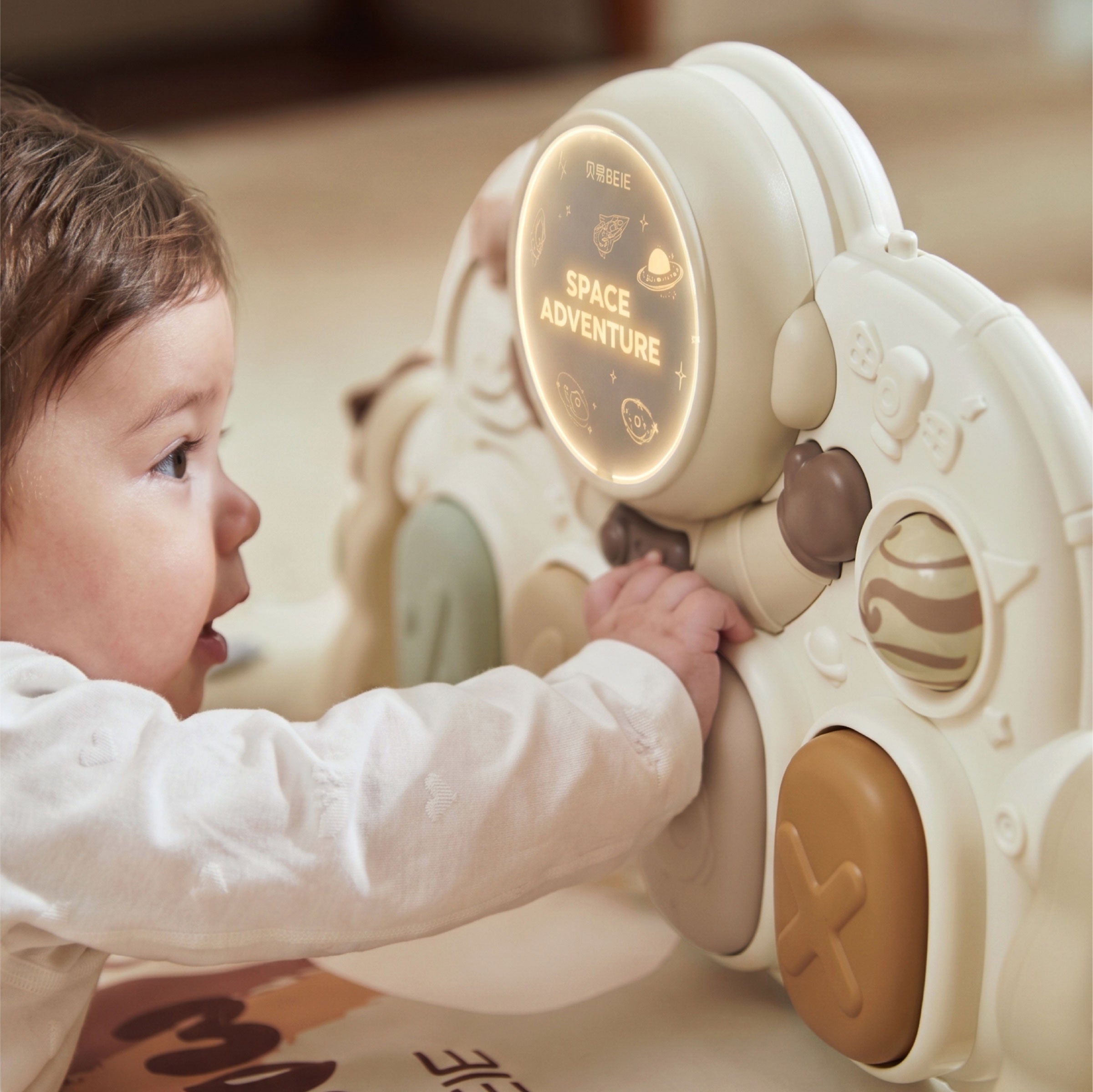 BEIESTATE Astronaut 5-in-1 Baby Gym Walker Piano