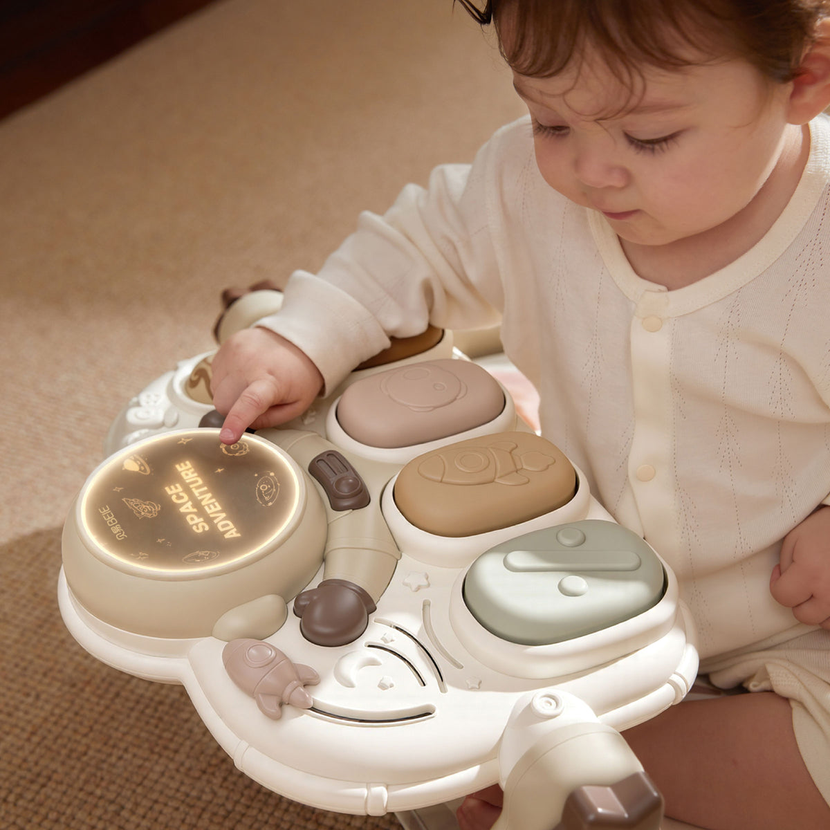 BEIESTATE Astronaut 5-in-1 Baby Gym Walker Piano