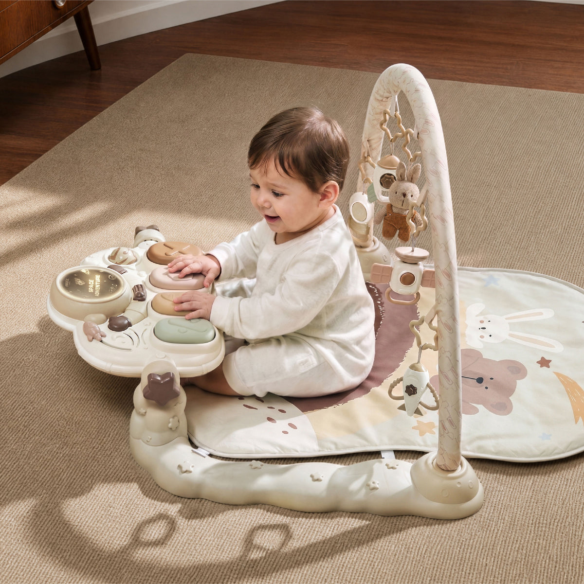 BEIESTATE Astronaut 5-in-1 Baby Gym Walker Piano
