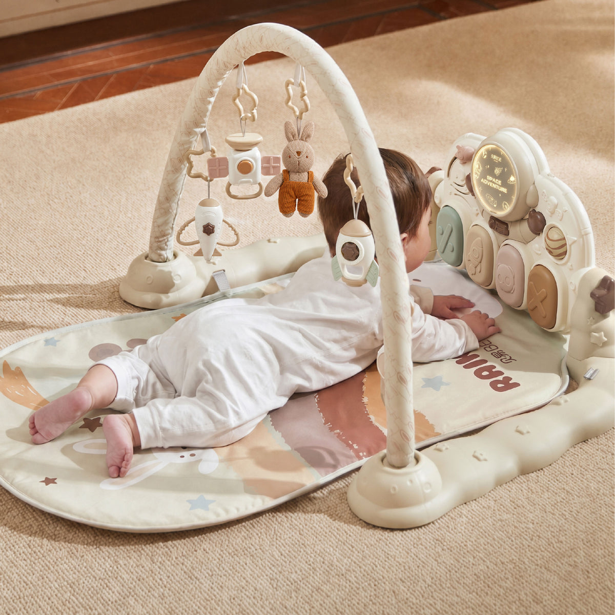 BEIESTATE Astronaut 5-in-1 Baby Gym Walker Piano