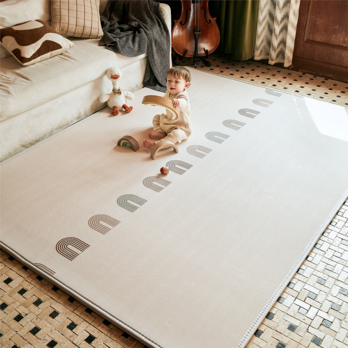BEIESTATE 79"x55" XPE Foam Baby Play Mat