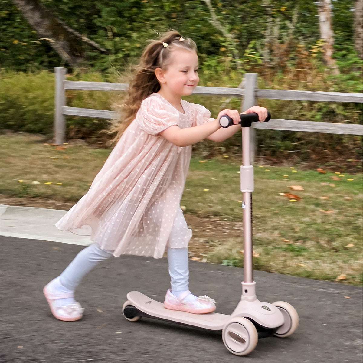 BEIESTATE 2-in-1 Aesthetic Foldable Scooter for Ages 1-8
